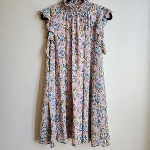 Nordstrom Melloday Smocked Neck Floral Swing Dress NEW without tags Sz MEDIUM
